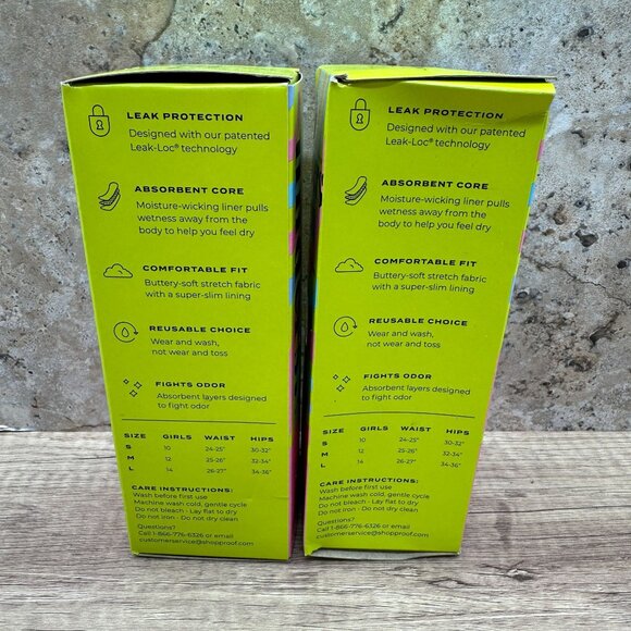 Unders Teen by Proof Lot Of 2 Size M Black Period Underwear Brief Reg. Absorbenc - Picture 3 of 9